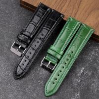 Handmade Bamboo Grain Cowhide Leather Watchband 18 19 20 21 22MM Black Brown Green Vintage Leather Men S Watch celet