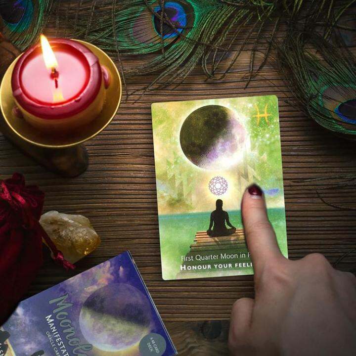 ร้อนขายไพ่ทาโรต์สำหรับการทำนายของใช้ส่วนตัวสำหรับ-moonology-manifestation-oracle-cards-mysterious-divination-tarot-deck-เวอร์ชั่นภาษาอังกฤษเต็มรูปแบบในอุดมคติ