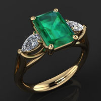 14k Gold color Green Emerald Ring for Women Bague Diamant Bizuteria Anillos De Pure Emerald Gemstone 14k Gold Ring for Females