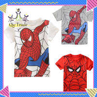 【New Arriva✨ 】Children Kids Cotton Tops Spiderman Pattern Cartoon Short Sleeve T-shirt Round Neck Breathable Fashion Tops For Birthday Festival Wear✨