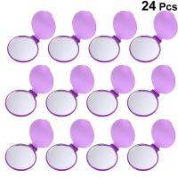 24pcs Portable Makeup Mirrors Mini Folding Mirrors Christmas Gift Pocket Mirrors Round Cosmetic Mirrors Simple Makeup Mirror