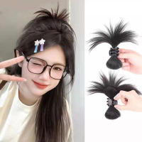 Plastic Hair Claw Hair Clip Lazy Meatball Head Feather Shuttlecock Head Women Hair Claw Half-tie Hair Claw