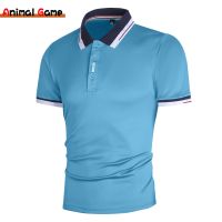 Dropshipping New Polo Shirt Men Solid Casual Cotton Polo Giraffe Men Slim Fit Embroidery Short Sleeve Mens Polo 8 Colors