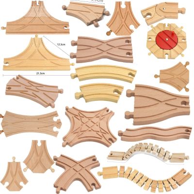 Kinds Of Wooden Track Accessories Beech Wood Railway Train Track Connector Toys Fit Biro All Brands Wooden Tracks Lights Toys