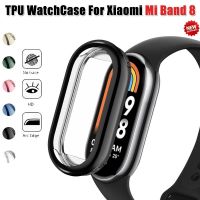 ﹉☍♞ ฝาครอบป้องกัน TPU อ่อนสำหรับ Xiaomi Mi Band 8 เคสป้องกันหน้าจอเปลือกกันชนเคสชุบ Mi Band สร้อยข้อมือสมาร์ทวอทช์