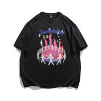 2022ผู้ชาย Hip Hop T เสื้อ Streetwear Harajuku Bonfire Carnival พิมพ์เสื้อยืดฤดูร้อนแขนสั้น Tshirt หลวมผ้าฝ้าย Tops Tees