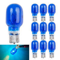 10Pcs Clear Glass T15 W16W ย้อนกลับไฟหลอดฮาโลเจน12V 18W ภายในที่จอดรถหลอดไฟด้านข้าง Atomotive Ice Blue