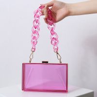 【Lanse store】Purple Handbags Clear Acrylic Clutch Bag for Women Jelly Purses and Small Transparent Luxury Designer Crossbody Bags