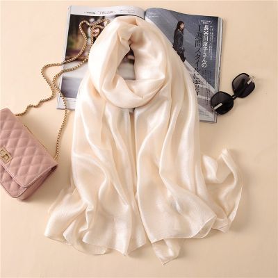 2023 Luxury Brand Women Fashion Scarf Plain Solid Silk Linen Shawls Scarves Summer Lady Bandanas Pashmina Foulard Hijab 180x90Cm