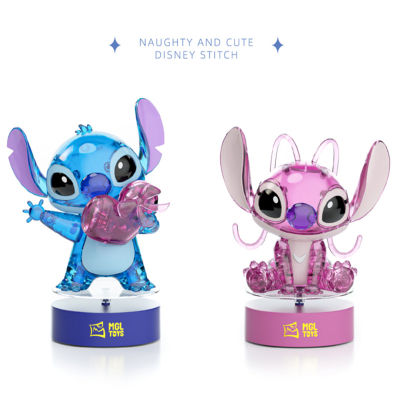 Stitch Angie Crystal Building Blocks ประกอบของเล่นรุ่นตกแต่งตารางผู้ใหญ่เด็กของเล่นเพื่อการศึกษาคู่ Gift