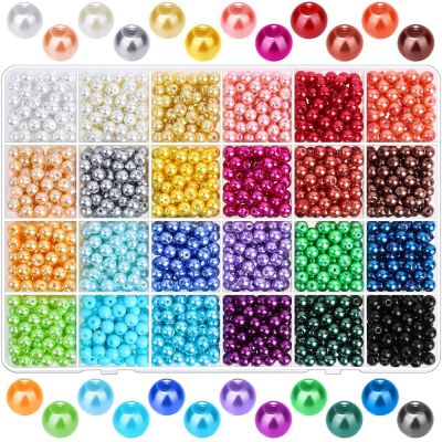 3m 4m 5mm 6mm 8mm 10mm 12mm Colorful Acrylic Pearl Beads Spacer Beads For Making Earring Necklace Bracelet Jewelry DIY Craft