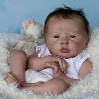ชุดตุ๊กตารีสตาร์ท19นิ้ว Ellie-Sue ทารกแรกเกิดนอนชิ้นส่วนตุ๊กตาที่ยังไม่เสร็จพร้อมตัวผ้าทำด้วยมือชุดเด็กแรกเกิด