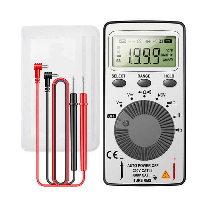 เรือฟรี-มินิดิจิตอลมัลติมิเตอร์มัลติมิเตอร์ทดสอบ-ac-dc-ncv-ความจุแอมมิเตอร์โวลต์มิเตอร์ทดสอบแบบพกพามัลติมิเตอร์ที่มีการทดสอบตะกั่ว