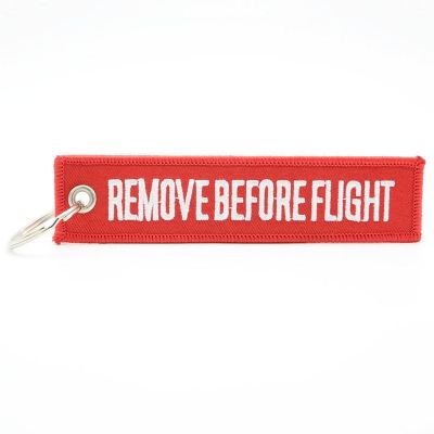 Embroidery Remove Before Flight Keyrings Special Luggage Tag Tags Red Chain Keychain Aviation Gift Pendant Fashion Jewelry Key Chains