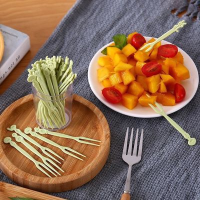 50Pc Disposable Fruit Fork Mini Plastic Transparent Children Snack Cake Dessert Food Fruit Sticks Pick Toothpick Tableware Decor