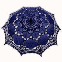 Parapluie manuel de style chinois rétro pour femmes ombrage en acier parapluies en dentelle brodée artisanat décoratif 2023 coton