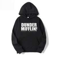 Woemn-Sudadera con capucha de vellón para hombre y mujer, prenda de vestir Unisex con cuello redondo y estampado de papel Mifflin, modelo TV d-dunders