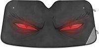 Evil Red Eyes กระจกรถยนต์ Sun Shade Demonic Angry Eyes Sunshade สะท้อนแสง Uv Rays Protector Keep Cool Visor Cover พับได้