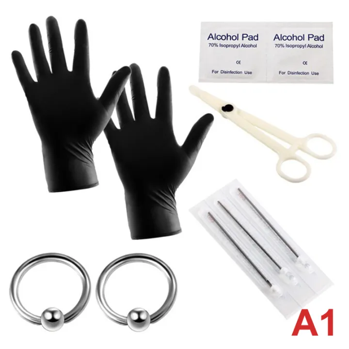 AngelCity Body Piercing Kit With Needle Pack Nose Septum Belly Button