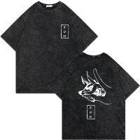 Anime Chainsaw Man Hayakawa Aki Fox Devil Kon Print T Shirt Men Wash Vintage Black T-shirts Men Japanese Manga Tshirt Streetwear 4XL 5XL 6XL