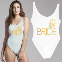 Team BRIDE Bikini Golden Letter Print Diamond Swimsuit Women Swimwear Wedding Bachelor Party Swimming Suit Badpak