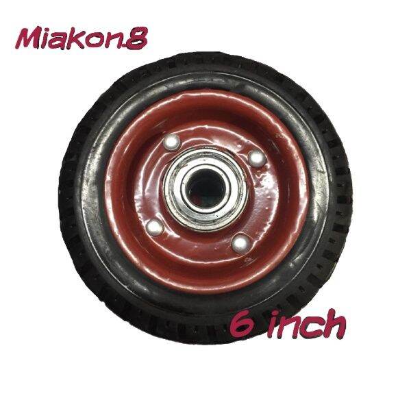 HEAVY DUTY STEEL BODY RUBBER WHEEL / PUSH CART WHEEL (4inch, 5inch