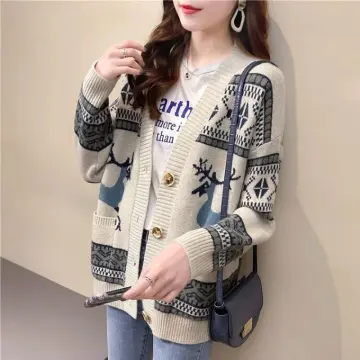 Fashion Jacket Loose Knitted Cardigan Sweater Women Casual Clothes