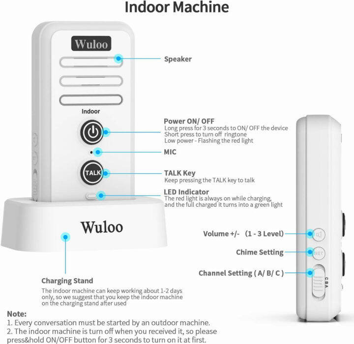 wuloo-wireless-intercom-doorbell-chime-for-home-intercomunicador-1t1-white-1t1-white