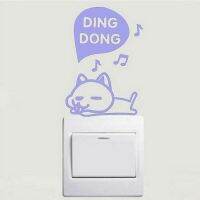 10*14cm tall Ding Dong Bubble Switch Decal Cute Dog Wall Decals Vinyl DIY Socket Decor Stickers various colors Custom LC1298 Wall Stickers Decals