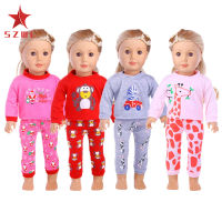 SZWL Fashion Cartoon Pajama Set Doll Clothes Accessories for 18 Inch doll