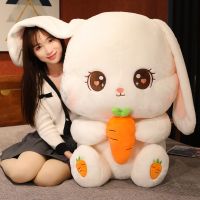 Bantal Empuk Kelinci Telinga Panjang Kawaii 30CM Boneka Kelinci Ukuran Bear SAR Bantal Hewan Lembut Hadiah Ulang Tahun Anak Perempuan