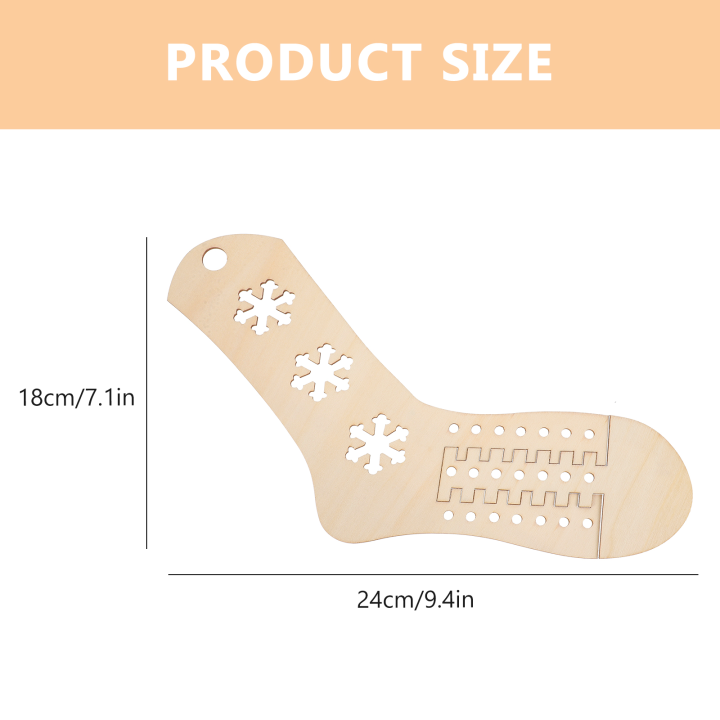2ชิ้นโครเชต์ถุงเท้ารูปแบบมือถักเครื่องมือถักถักเปียไม้บล็อกแม่พิมพ์กลวงรุ่นไม้