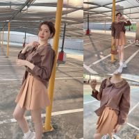 ขาว/เบจ/น้ำตาล/ดำ ? SLYQ TEDDY PLAID COLLAR COTTON BLOUSE เสื้อเบลาส์ผ้าคอตตอนแขนยาวแต่งปกลายตาราง