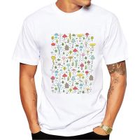 New Arrival 2019 Men Fashion Multicolor Mushroom Fungus Print T-Shirt Short Sleeve Casual Plant Design Tshirt Hipster Cool Tops