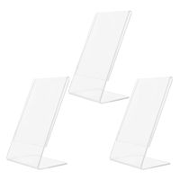 3 Pcs Photo Frame Square Picture Frames Acrylic Display Rack Stand Transparent Picture Bracket Work Wedding Shelves