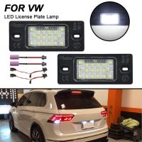 โคมไฟ LED ป้ายทะเบียนรถสำหรับ VW Touareg Bora Golf5 Golf4ไฟส่องทะเบียนรถ2ชิ้นสำหรับ Porsche Cayenne 955/957