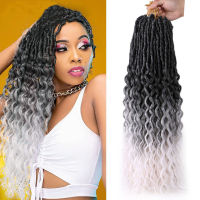 Faux Locs Crochet หยิก 24 นิ้ว Soft Locs Prebend เทพธิดา Locs Crochet สังเคราะห์นามสกุลคลื่นลึกหยิก  วิกผม