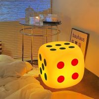 Dice night lamp colorful remote control table night light bedside lamp living room creative stool floor lamp