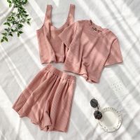 Womens Pajamas Summer Home Clothes 2 Piece Set Pijamas Feminino Suits with Shorts Casual Loungewear Nightie