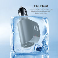 2023FashionFLOVEME 3.1A Car Charger Dual USB Car Charger สำหรับศัพท์ในรถยนต์ Digital แสดงผล Fast Charger ที่ชาร์จไฟแช็กสำหรับ