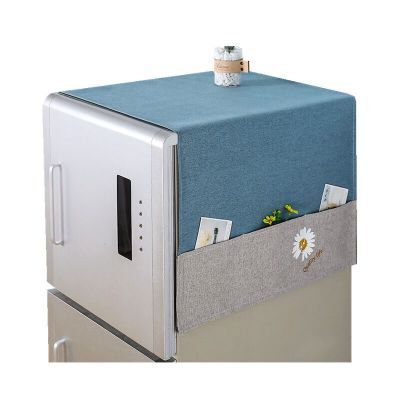 【lz】☍♤  Nova moda casa geladeira máquina de lavar roupa capa poeira acessórios da cozinha microondas poeira capa com saco de armazenamento lateral
