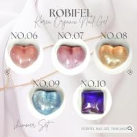 สีเจลเกาหลี ออเเกนิค สีกากเพรช ยี่ห้อ Robifel No.6-10 พร้อมส่งในไทย