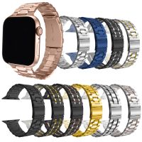 【Hot Sale】 Suitable for apple watch five-bead stainless steel new strap iwatch smart