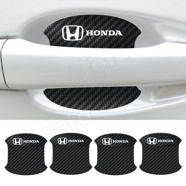 ฟิล์มกันรอยสำหรับ-honda-8ชิ้น-เซ็ต-ฟิล์มป้องกันที่จับประตูรถยนต์เรืองแสงสติกเกอร์คาร์บอนไฟเบอร์ป้องกันรอยขีดข่วนสามารถใช้เป็นมือจับประตูรถยนต์ได้