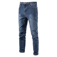 Spot New MenS Personality Denim Trousers Water Washing Trendy Casual Micro -Bullet Japanese -Footed Jeans