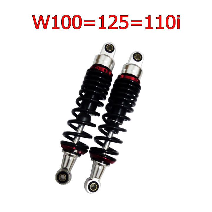 SALE โช๊คหลังแต่งมอเตอร์ไซด์ทรงโหลดงาน CNC แท้ SPL สำหรับW100=125=125i=110i=DREAM SUPERCUP=SMASH(สปริงดำ+แป้นแดง)ยาว 295 mm