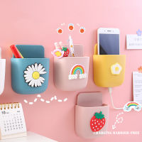 Wall-mounted Mobile Phone Charging Remote Storage Cartoon Bedside Phone Hanger Decoration Wall Holder for Stationery