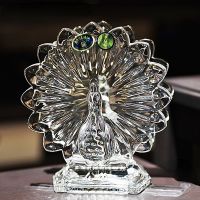 Crystal Glass Creative Peacock Ornament Decorative Napkin Box Home Gift Ornament home decor