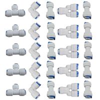 5Pcs Water Push to Connect Quick Connect Fitting 1/4" 3/8" OD For RO Water Reverse Osmosis System Auto Aquarium Water Changer Valves