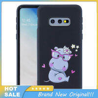 สายคล้องแบบมีเคสป้องกันเต็มรูปแบบฝาหลัง TPU นิ่มภาพสีการ์ตูน Samsung S10กันลื่นกันกระแทก